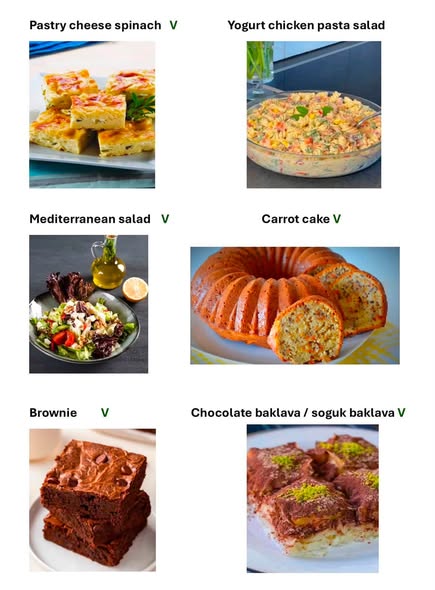 Selection of Tulip Cafe pastries, salads and desserts